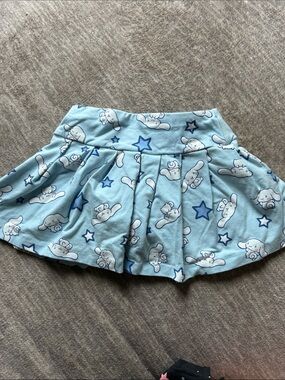 Sanrio Light Blue Pleated Skirt with Star & Character Print